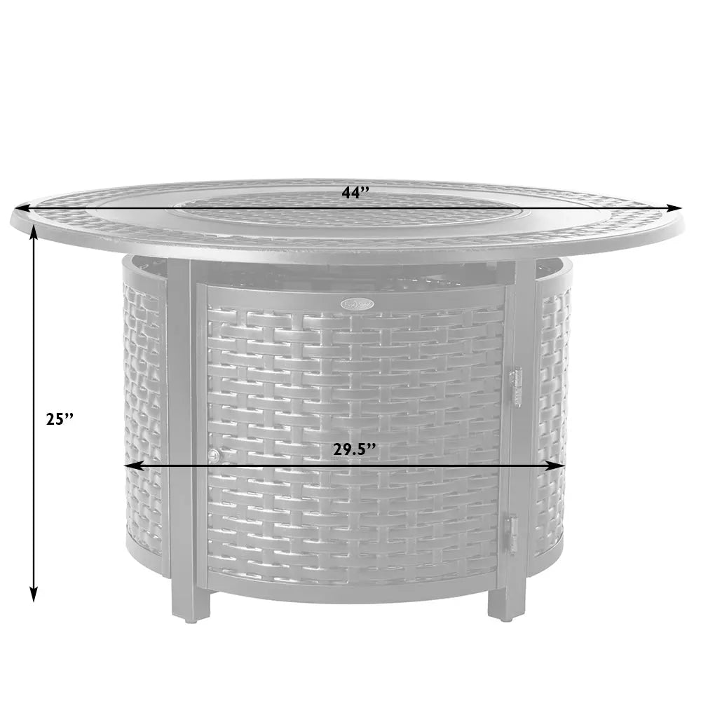 Fire Sense Perissa Woven Aluminum LPG Fire Pit