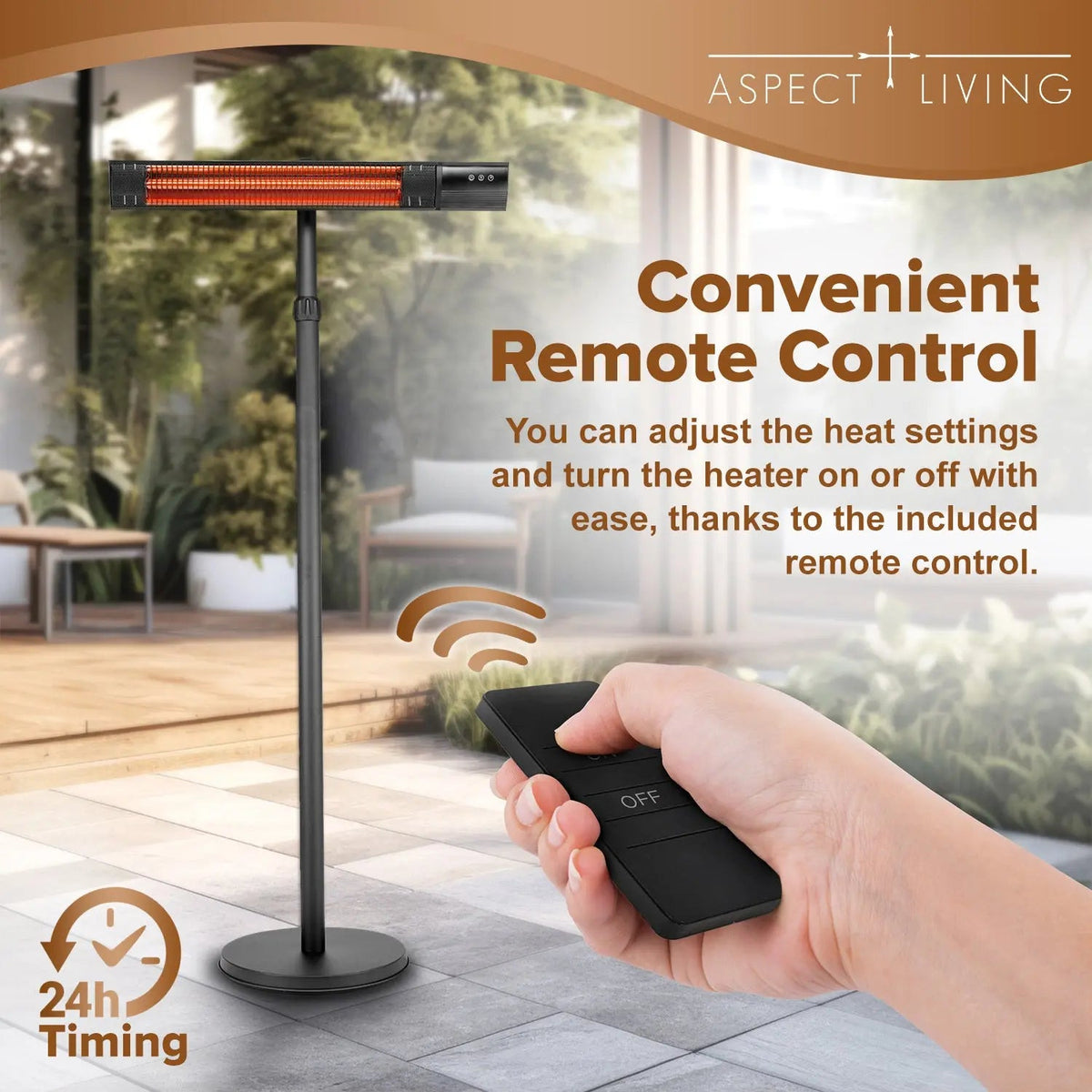 Fire Sense Pole Mounted Electric Patio Heater