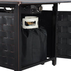 Fire Sense Preston 44" Rectangular Basketweave Aluminum Convertible Gas Fire Pit Table