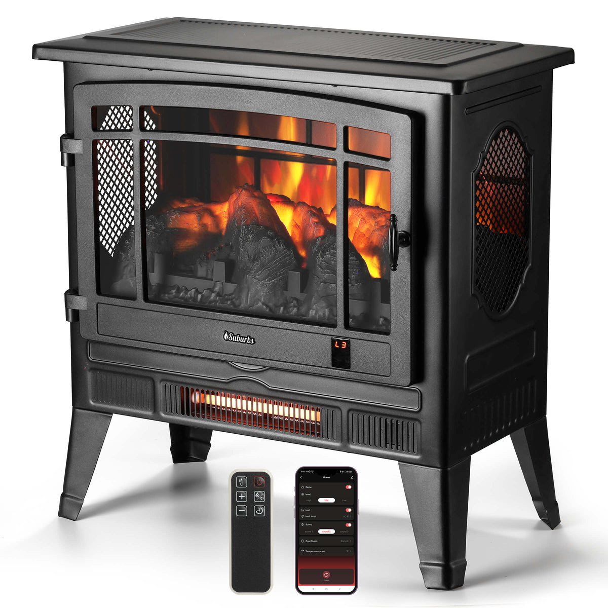 TURBRO Suburbs TS25 Wi-Fi Electric Fireplace Stove