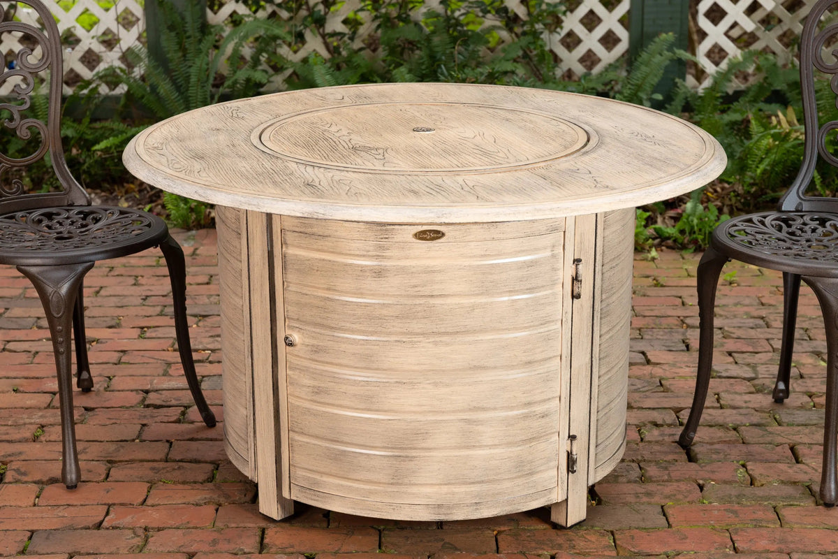 Fire Sense Thatcher Driftwood Round Aluminum LPG Fire Pit
