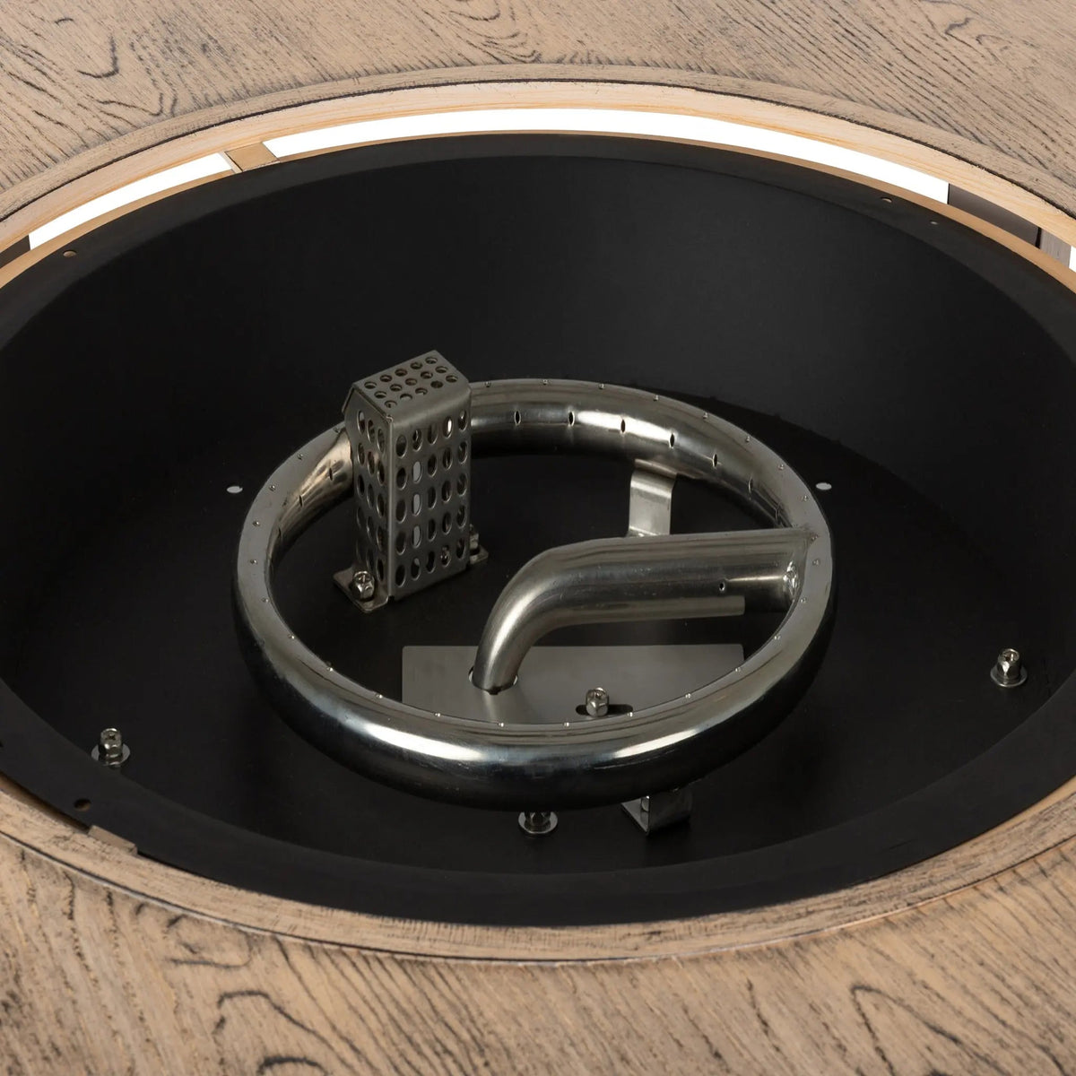 Fire Sense Thatcher Driftwood Round Aluminum LPG Fire Pit