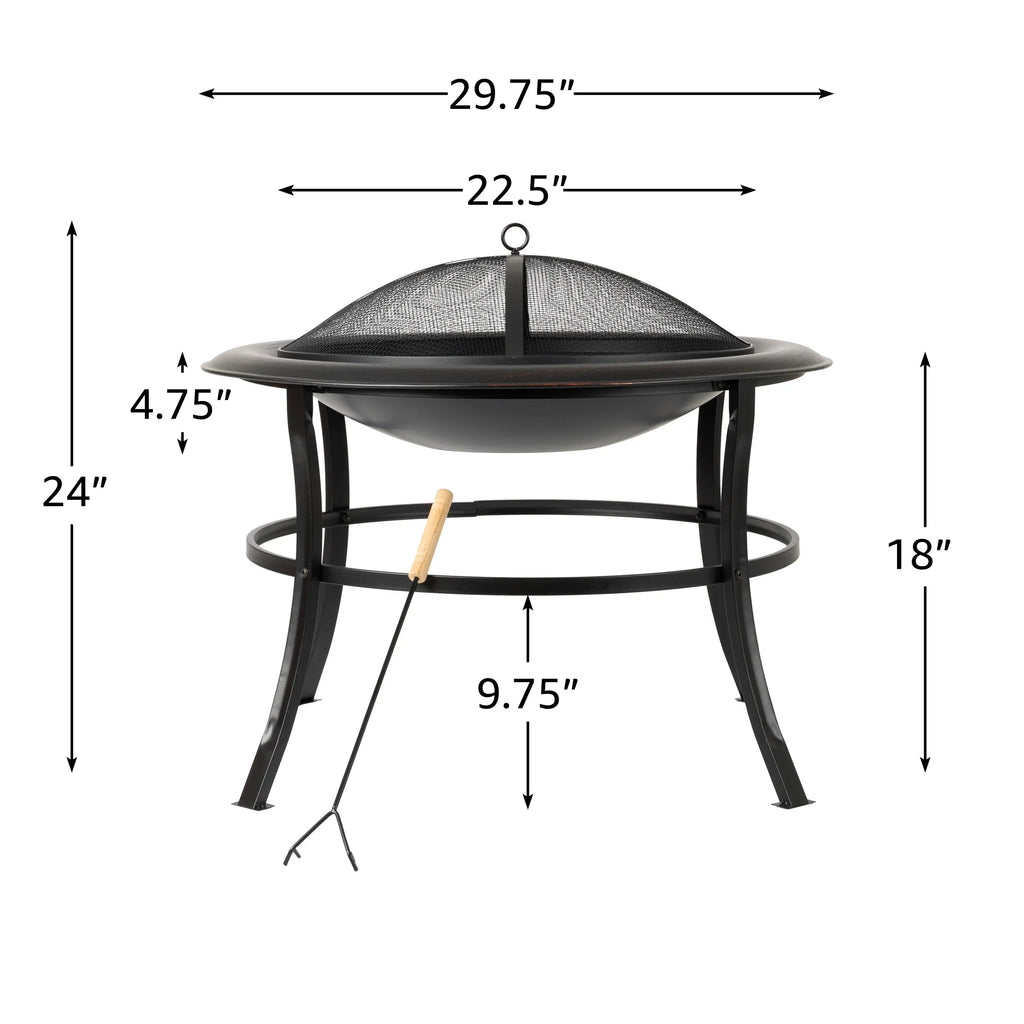 Fire Sense Tokia 30" Round Fire Pit