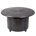 Fire Sense Verona 44" Round Woven Aluminum Convertible Gas Fire Pit Table