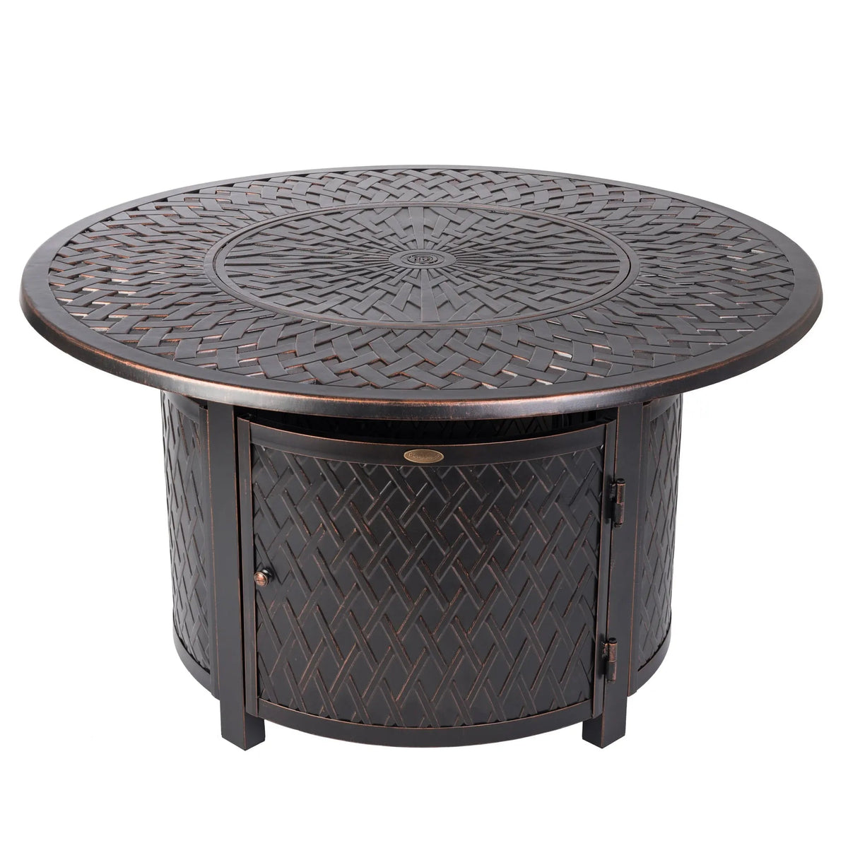 Fire Sense Verona 44" Round Woven Aluminum Convertible Gas Fire Pit Table