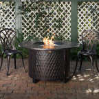 Fire Sense Verona 44" Round Woven Aluminum Convertible Gas Fire Pit Table