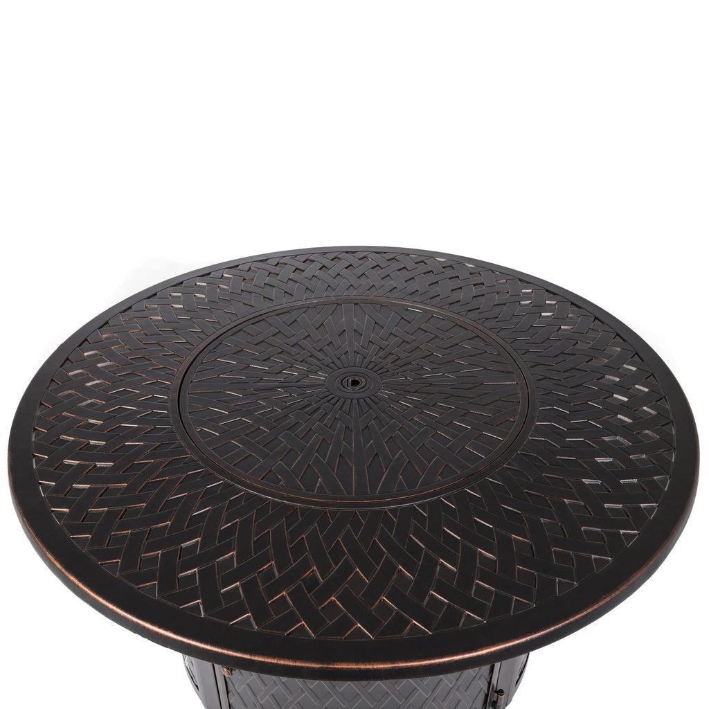Fire Sense Verona 44" Round Woven Aluminum Convertible Gas Fire Pit Table