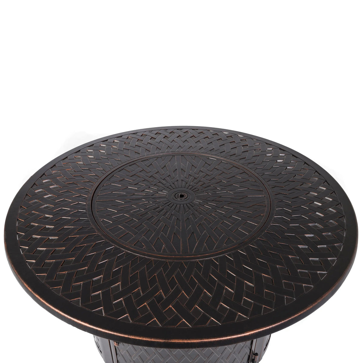 Fire Sense Verona 44" Round Woven Aluminum Convertible Gas Fire Pit Table