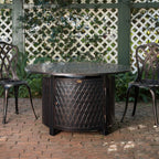 Fire Sense Verona 44" Round Woven Aluminum Convertible Gas Fire Pit Table