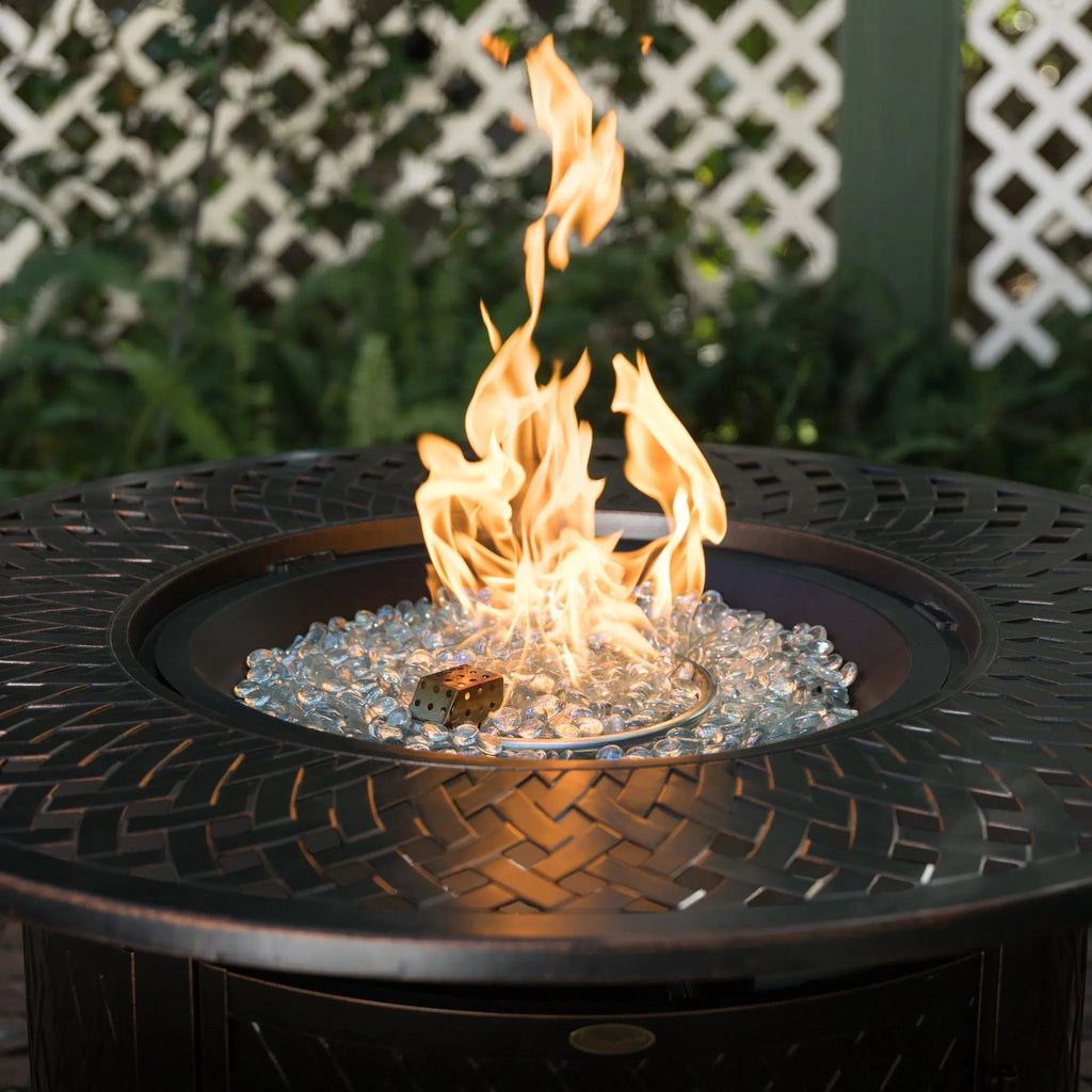 Fire Sense Verona 44" Round Woven Aluminum Convertible Gas Fire Pit Table