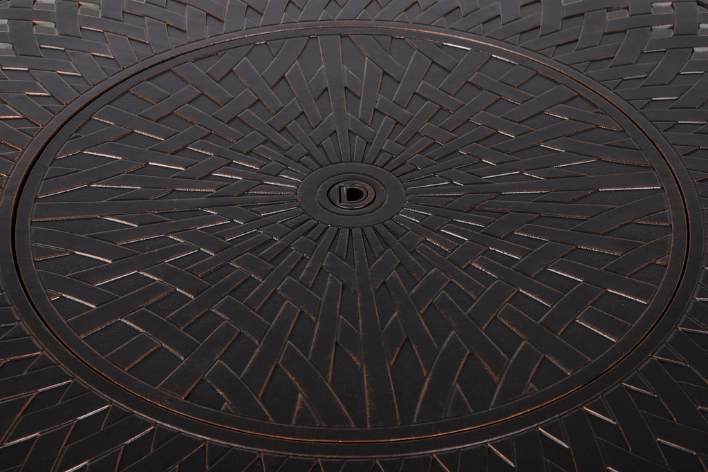 Fire Sense Verona 44" Round Woven Aluminum Convertible Gas Fire Pit Table