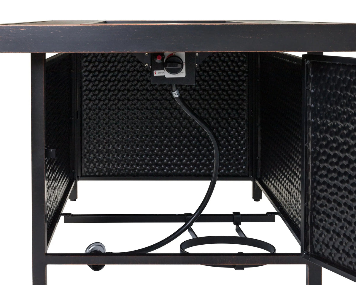 Fire Sense Weyland Rectangle Aluminum LPG Fire Pit