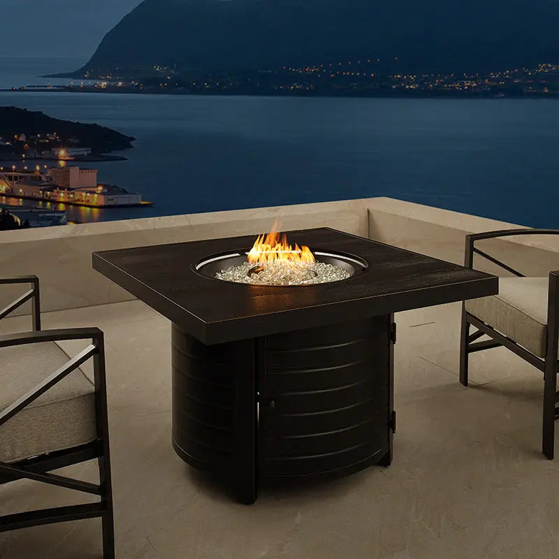 Fire Sense Yorke 40" Square Aluminum Convertible Gas Fire Pit Table
