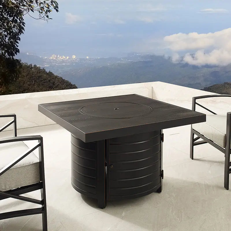 Fire Sense Yorke 40" Square Aluminum Convertible Gas Fire Pit Table