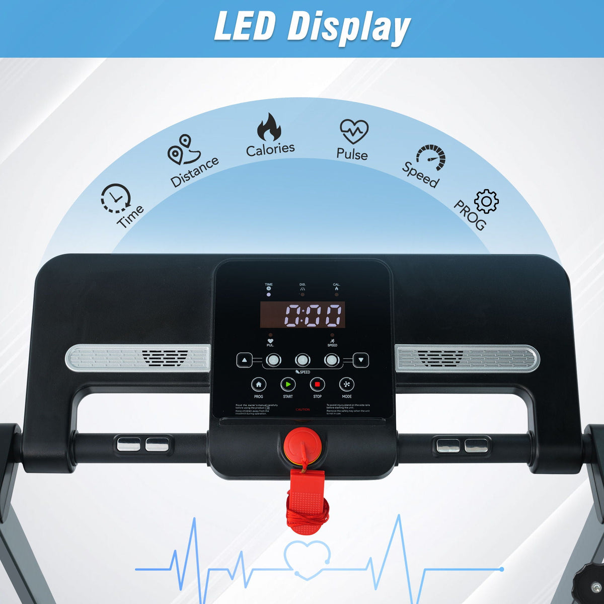 2.5 HP Folding Treadmill with 6% Incline & Bluetooth Audio