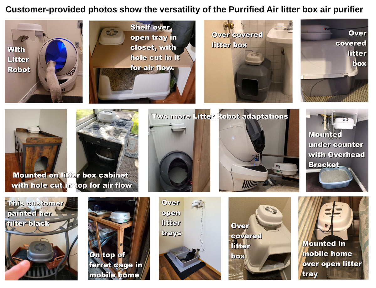 Purrified Air Purifier, Extra Filter & Overhead Bracket Bundle