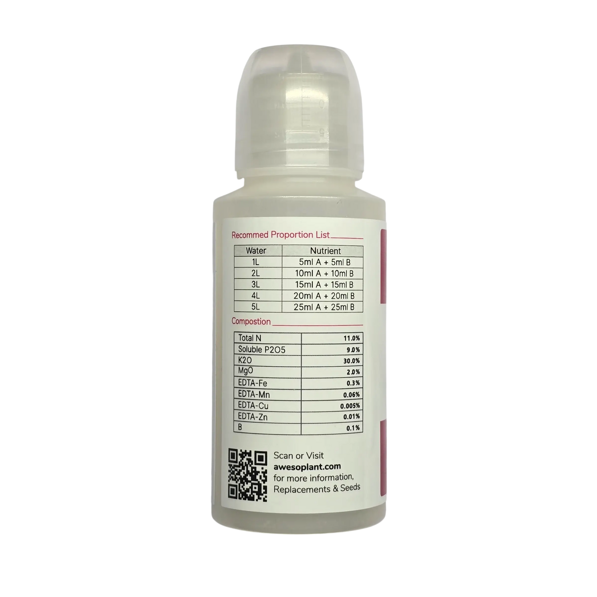 Aquager A+B Hydroponic Nutrient Refill — 4 Bottles