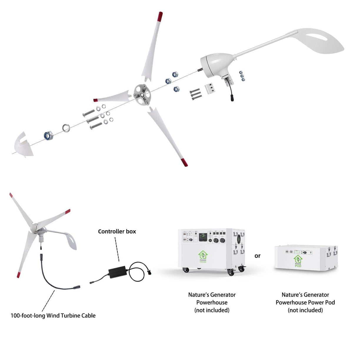 Nature’s Generator Powerhouse Gen 2 Solar & Wind Bundle