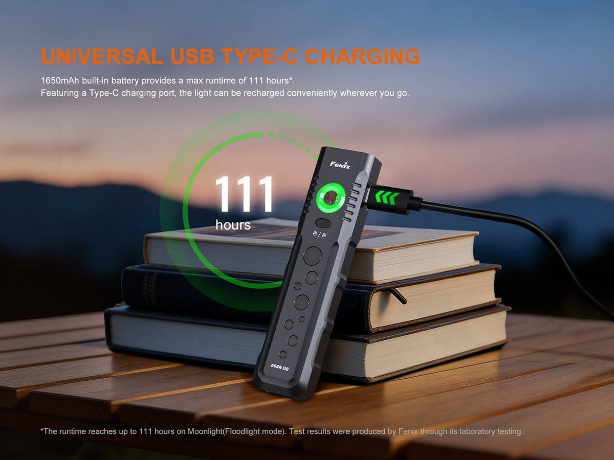 Fenix E08R UE Rechargeable Spotlight & Floodlight with Green Laser
