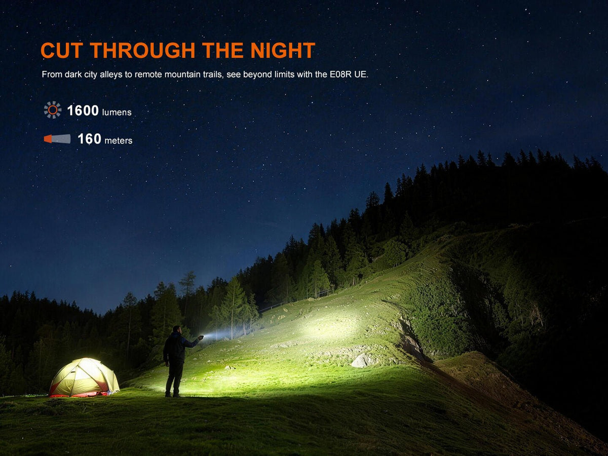 Fenix E08R UE Rechargeable Spotlight & Floodlight with Green Laser